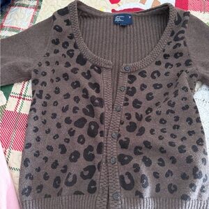 American Eagle Outfitters Brown Leopard Cardigan